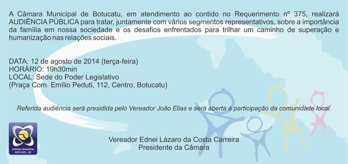 Audiência pública vai debater a valorização e a importância da família na sociedade atual